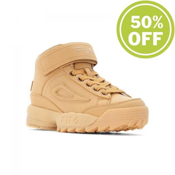 Tênis Fila Mulher Douradas - Fila D2 Disruptor Clay Mid Wmn Chipmunk Chunky Mid Cut Loja Online Port